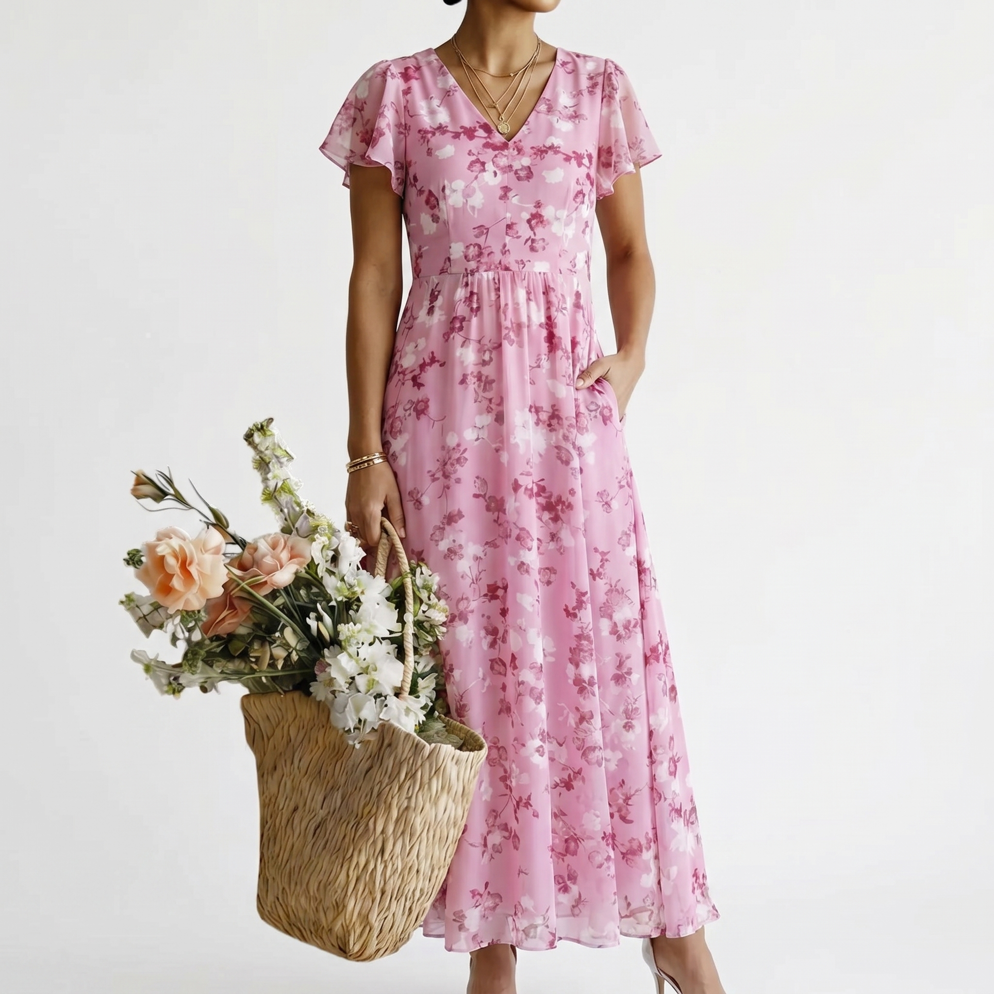 ISMERIA | FLORAL CHIFFON MAXIKLEID – Isabels Modehaus (Bild 3)