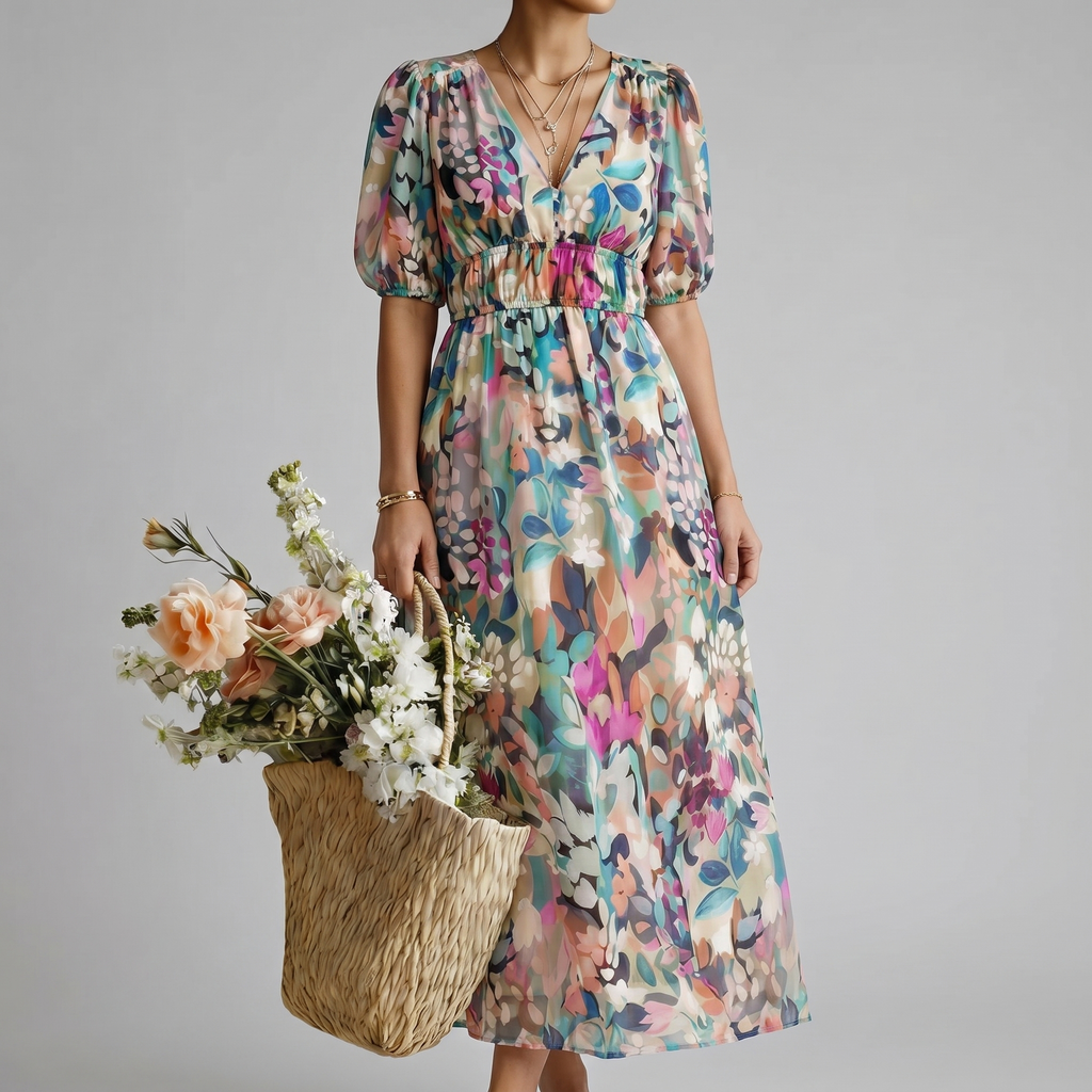 EULALIE | BLUMEN MIDI-KLEID – Isabels Modehaus