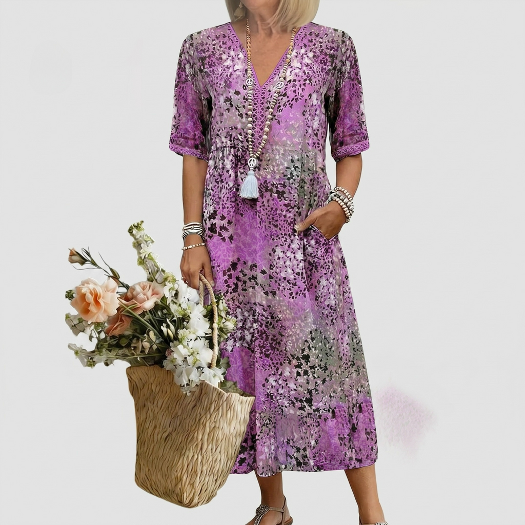 ANNA | VIBRANT MIDI KLEID – Isabels Modehaus (Bild 2)
