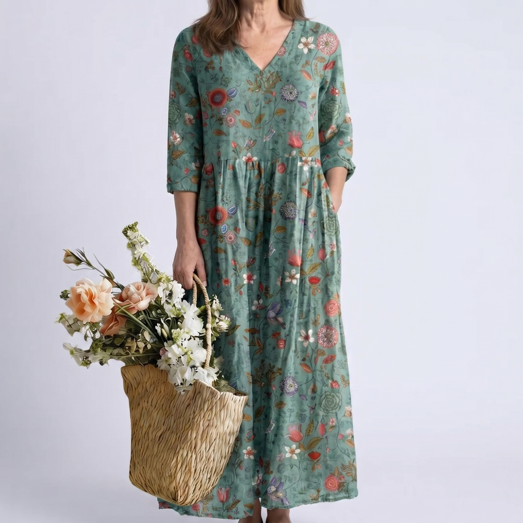 MARINA | BLUMEN MAXIKLEID – Isabels Modehaus
