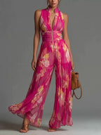 ZARIKA | Plissierter Neckholder-Jumpsuit mit Weitem Bein – Isabels Modehaus (Bild 8)