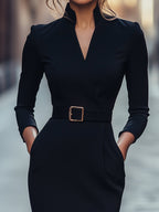 Moderne Kleid mit Gürtel – Isabels Modehaus