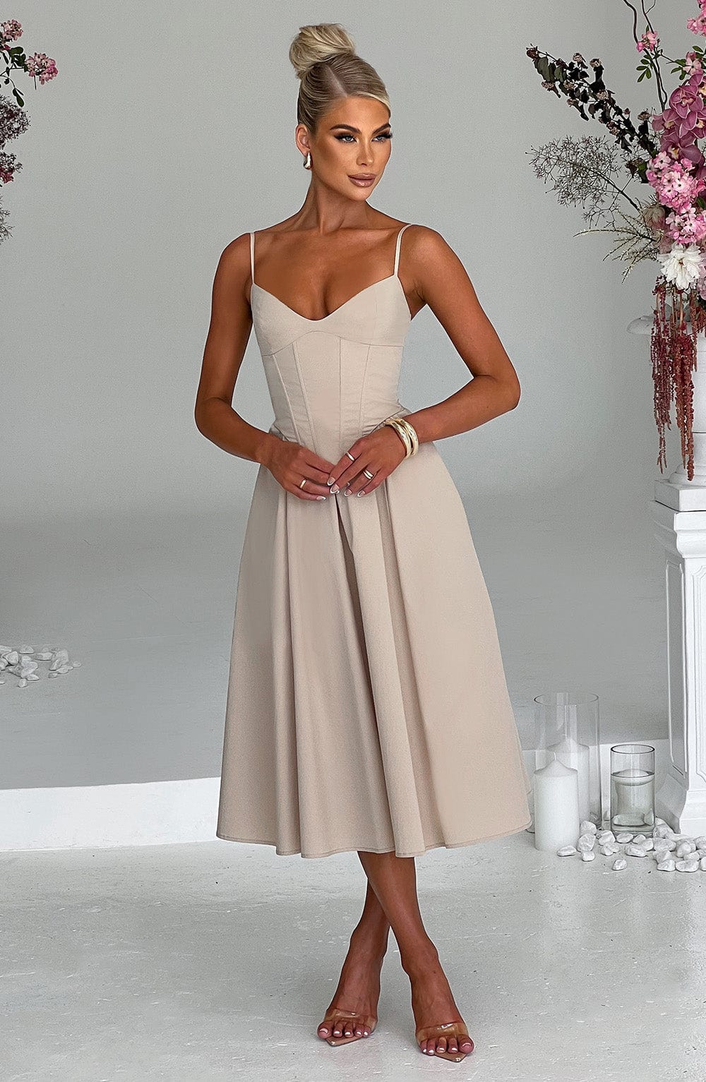 MAILEEN | Elegantes Midi Kleid im Corset Stil