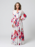 Lillian | Florales Maxikleid mit langen Ärmeln – Isabels Modehaus