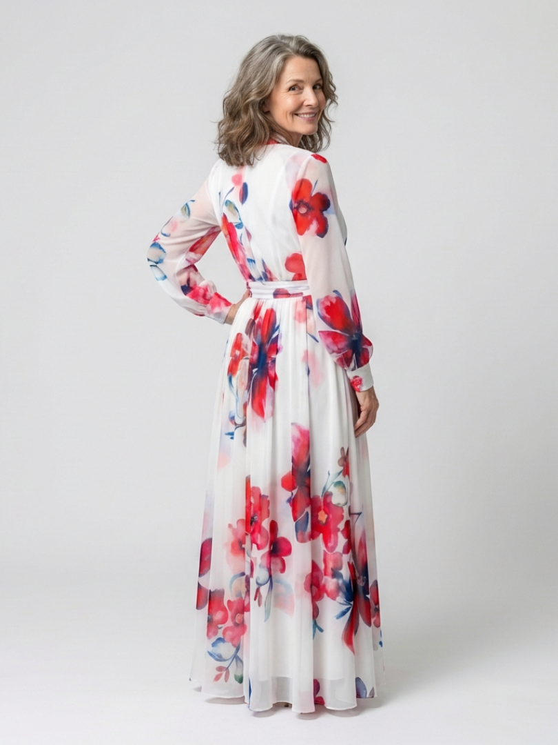 Lillian | Florales Maxikleid mit langen Ärmeln – Isabels Modehaus (Bild 3)