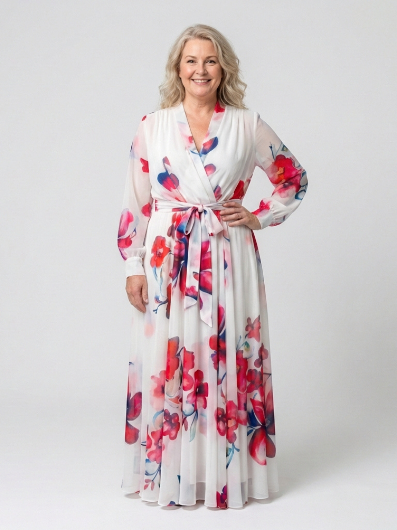 Lillian | Florales Maxikleid mit langen Ärmeln – Isabels Modehaus (Bild 4)