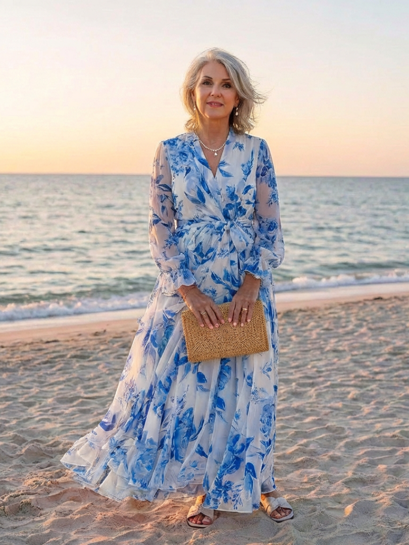 Lillian | Florales Maxikleid mit langen Ärmeln – Isabels Modehaus (Bild 8)