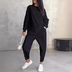 Isabel | Damen Langarm-Sweatshirts mit unregelmäßigem Saum & Hosen-Set