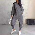 Isabel | Damen Langarm-Sweatshirts mit unregelmäßigem Saum & Hosen-Set