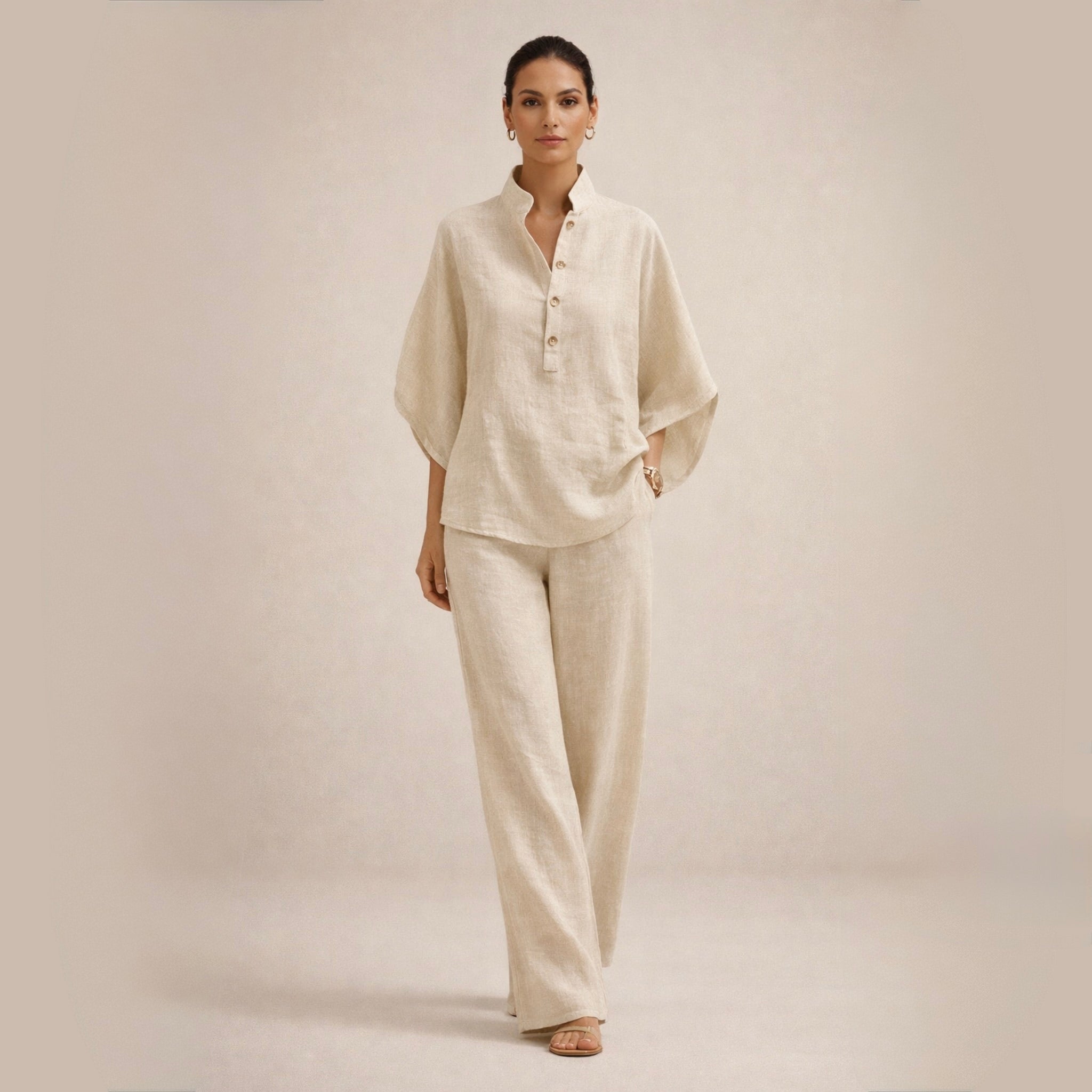 Sheila | Lockere Leinenanzug – Isabels Modehaus